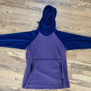 Melanzana MicroGrid Hoodie Womens Medium Purple/Dark Blue